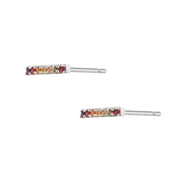 FE0274 925 Sterling Silver Kaleidoscope Midi Gold Bar Earrings