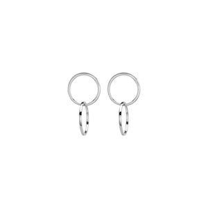 FE0269 925 Sterling Silver Connection Circle Earrings