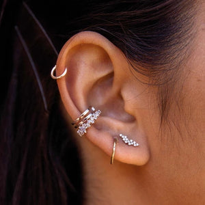 FE0227 925 Sterling Silver Jewelled Barbell Stud Earrings