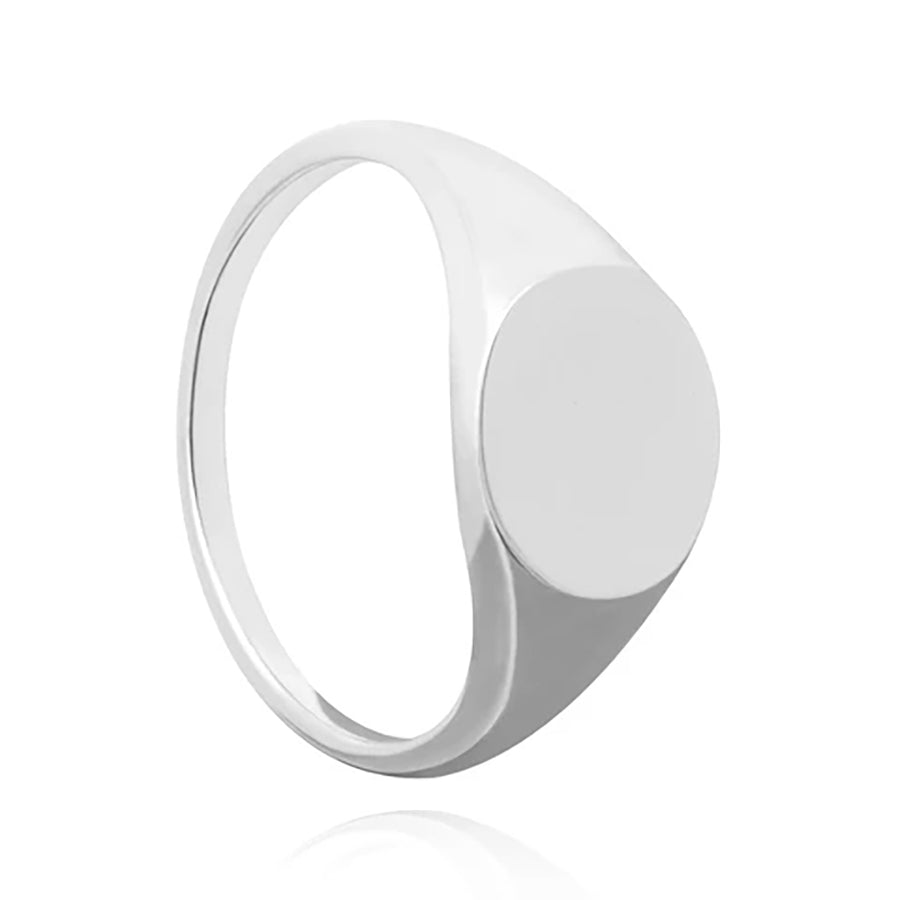 FJ0038 925 Sterling Silver Basic Large Signet Ring