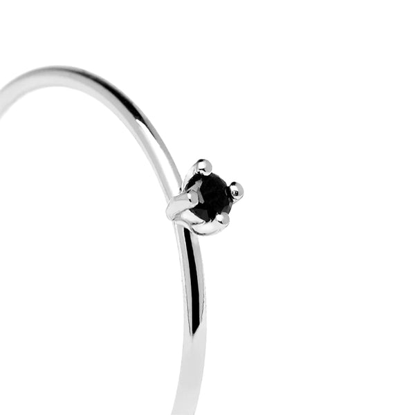 FJ0211 925 Sterling Silver Single Diamond Ring