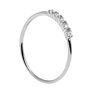 FJ0216 925 Sterling Silver Diamond Bar Ring
