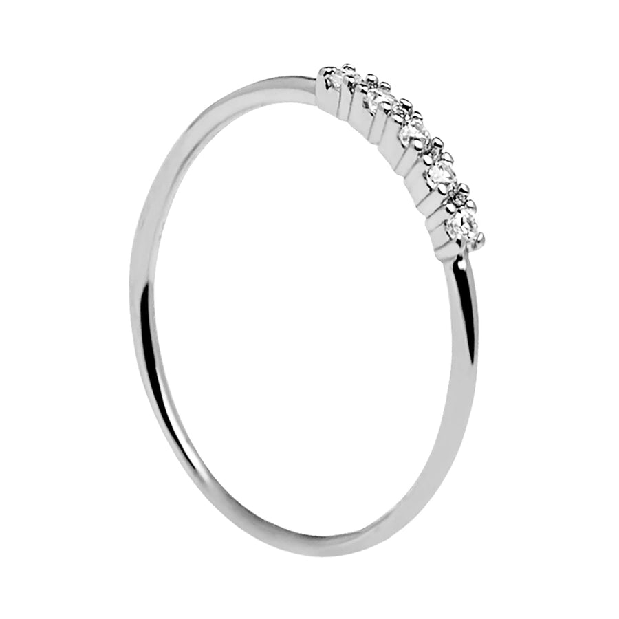 FJ0216 925 Sterling Silver Diamond Bar Ring