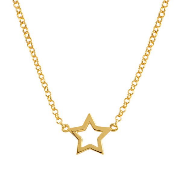 FX0099 925 Sterling Silver hollow star necklace
