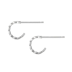 FE0257 925 Sterling Silver Infinity Heart Huggie Earrings