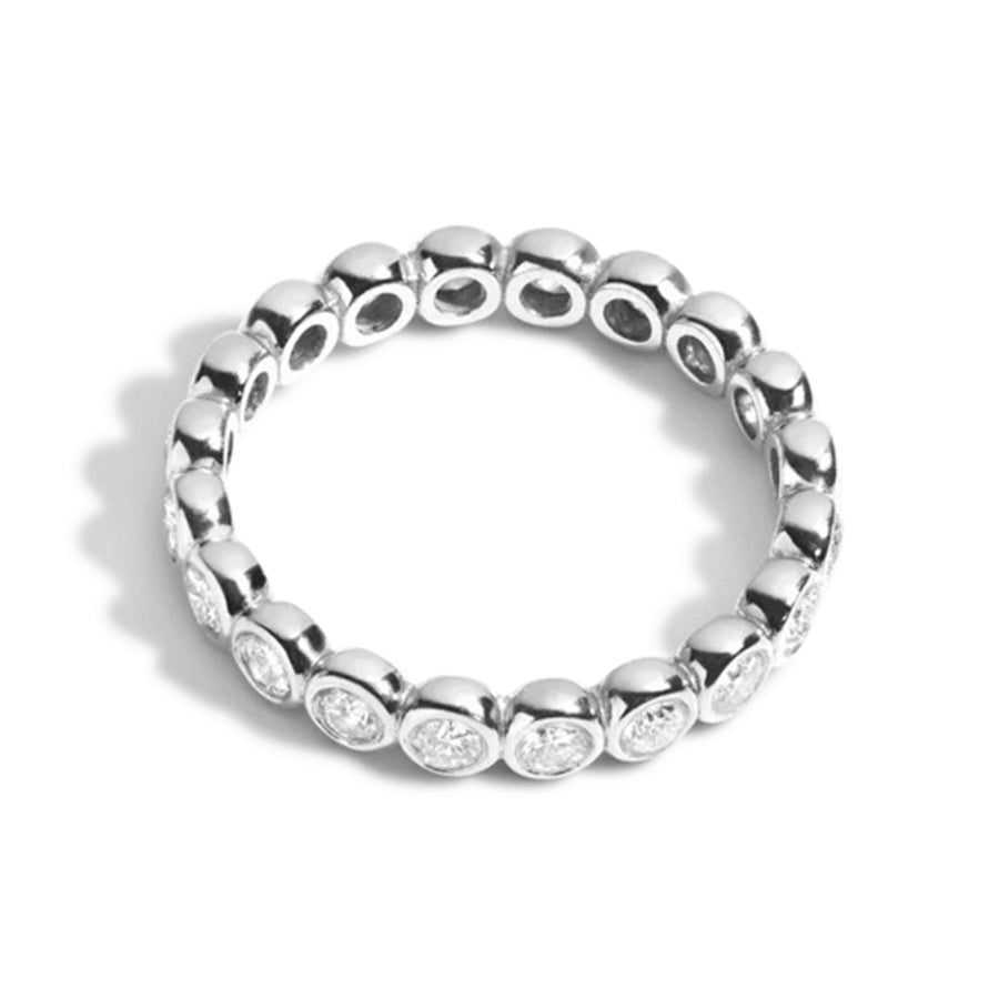 FJ0041 925 Sterling Silver Diamond Eternity Ring