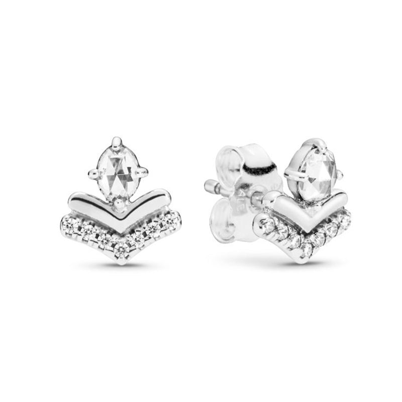 YE3250 925 Sterling Silver Classic Wishes Earrings, Clear CZ