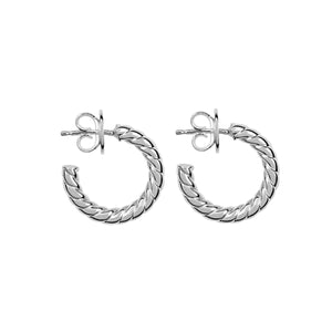FE0286 925 Sterling Silver Gold Cabled Mini Hoop Earrings