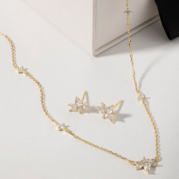 FX0837 925 Sterling Silver Firefly Zirconia Pendant Necklace