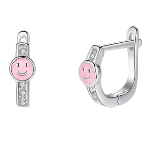 ETYE3243 925 Sterling Silver Smile Hoop Earrings for Kids