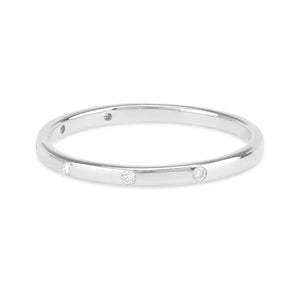 FJ0251 925 Sterling Silver Diamond Fine Ring