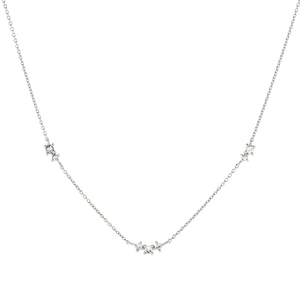 FX0299 925 Sterling Silver Floating Sapphire Necklace