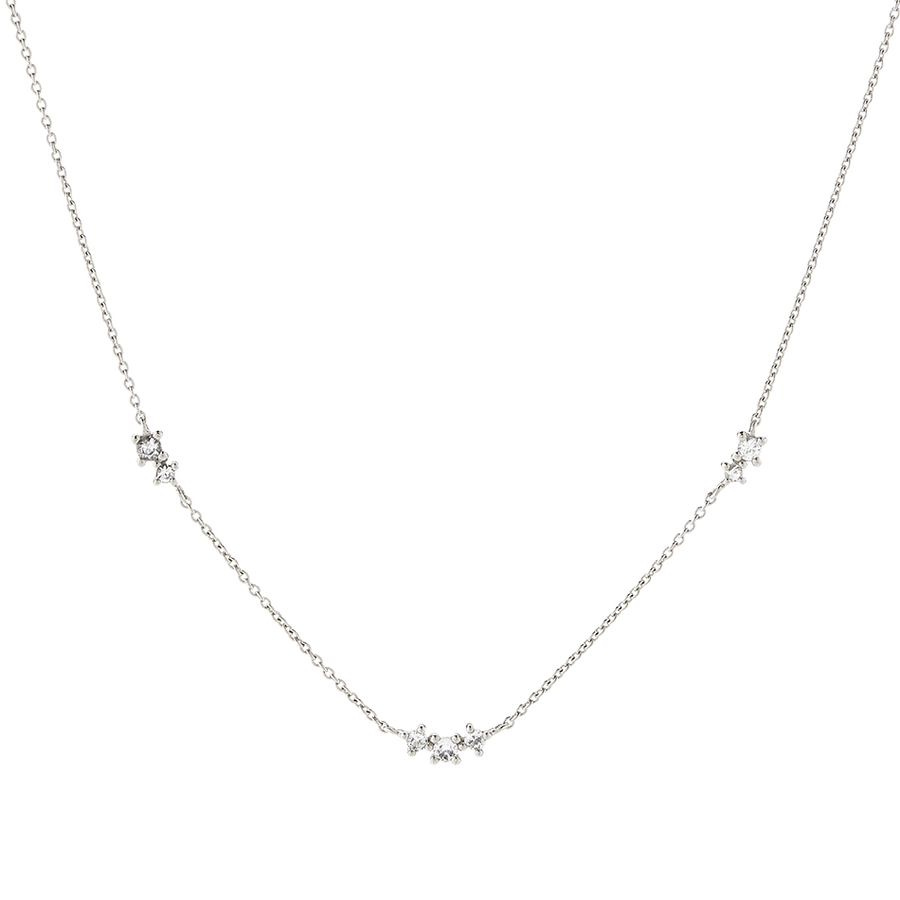 FX0299 925 Sterling Silver Floating Sapphire Necklace