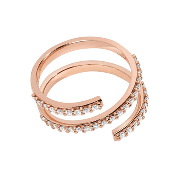 FJ0064 925 Sterling Silver Zircon Wrap Ring