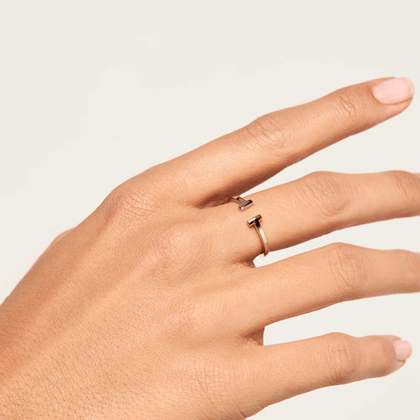 FJ0219 925 Sterling Silver Bar Open Ring