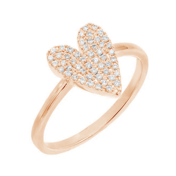 FJ0164 925 Sterling Silver Zircon Heart Ring
