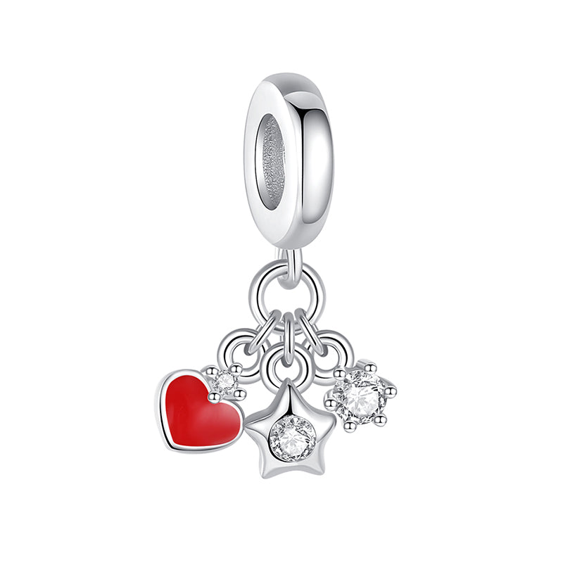 PY1945 925 Sterling Silver Love Star Forever Dangle Charm