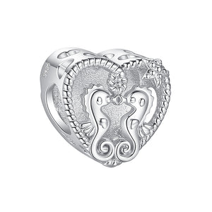 XPPY1134 925 Sterling Silver Kiss Hippocampus Photo Charm