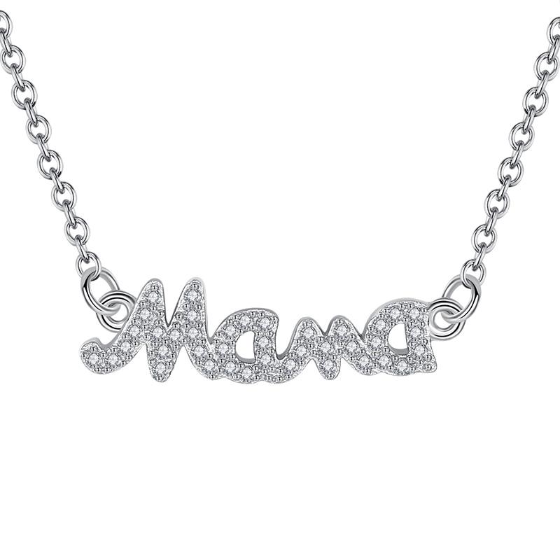YX1596 925 Sterling Silver Mama Necklace Mother's Gift