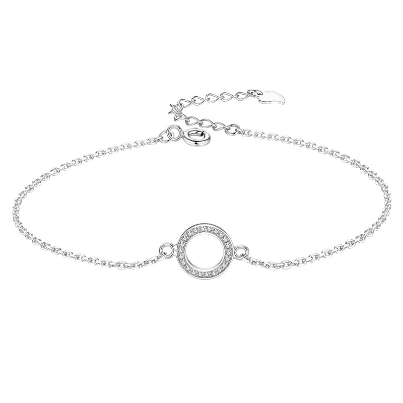 YS1314 925 Sterling Silver Circle Zircon Bracelet