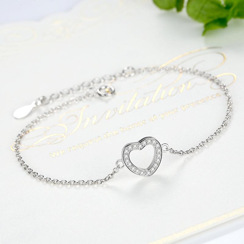 YS1003 925 Sterling Silver Heart Bracelet For My Girl