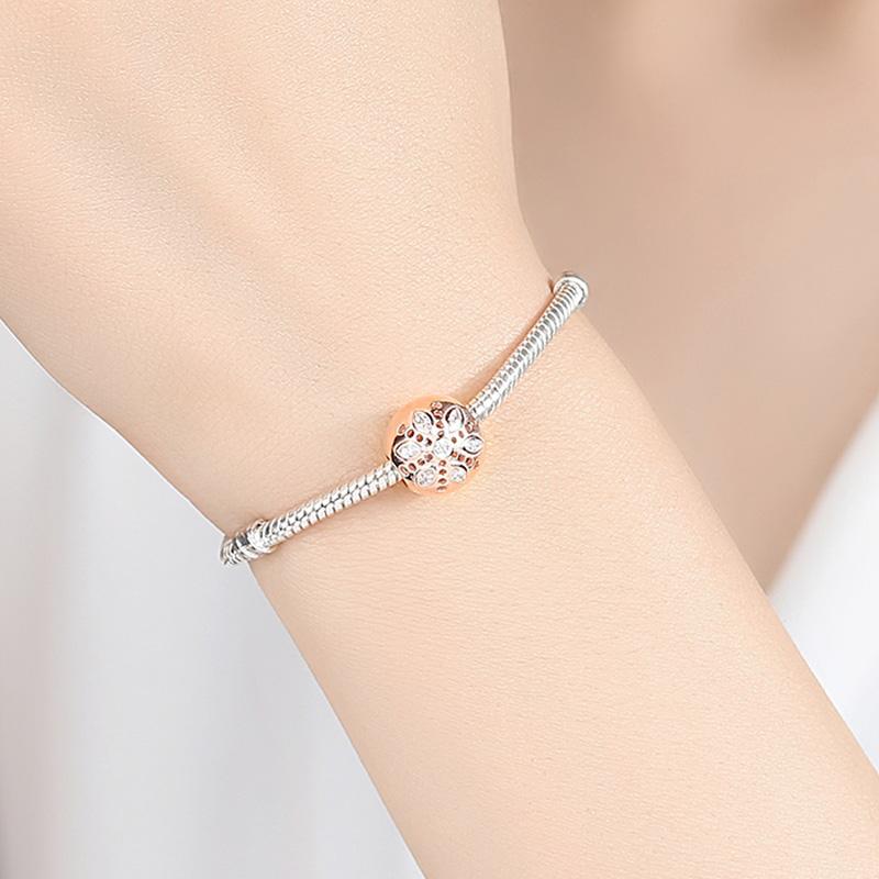 PY1731 925 Sterling Silver Sparkling Snowflake Charm