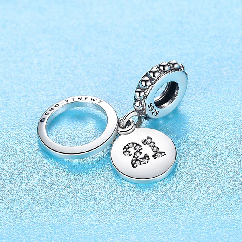PY1797 925 Sterling Silver 21 Years Old Memento Charm