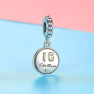 PY1807 925 Sterling Silver 16 Years Old Memento Charm