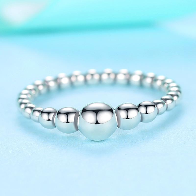 YJ1292 925 Sterling Silver The Unique String of Beads Ring