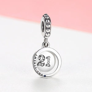 PY1797 925 Sterling Silver 21 Years Old Memento Charm