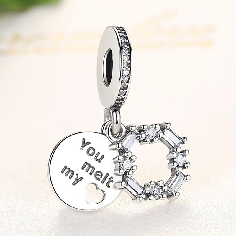 PY1751 925 Sterling Silver You Melt My Heart Dangle Charm
