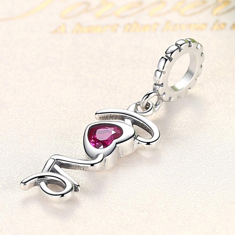 PY1733 925 Sterling Silver Letter Love Pendant Charm