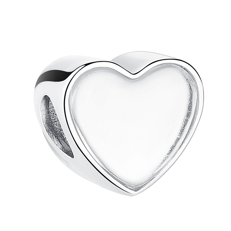 XPPY1099 925 Sterling Silver Pet Cat Heart Photo Charms