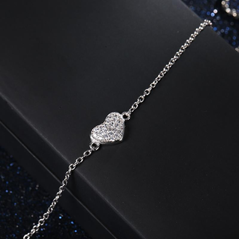 YS1027 925 Sterling Silver Symbol of Love Heart Bracelet