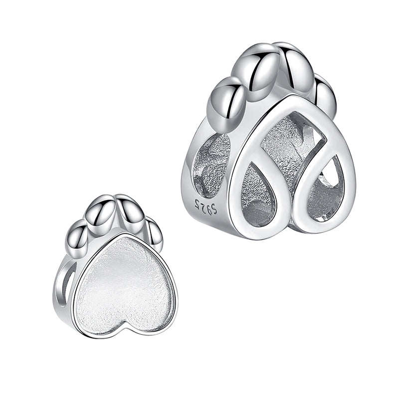 XPPY1095 925 Sterling Silver Puppy Footprint Customized Charm