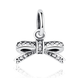 PY1231 925 Sterling Silver Always Young Bow Knot Charm