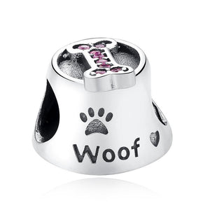 PY1150 925 Sterling Silver Woof Paw Print  Charm