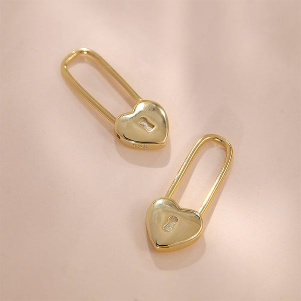 YHE0291 925 Sterling Silver Forever Love Heart Pin Earring