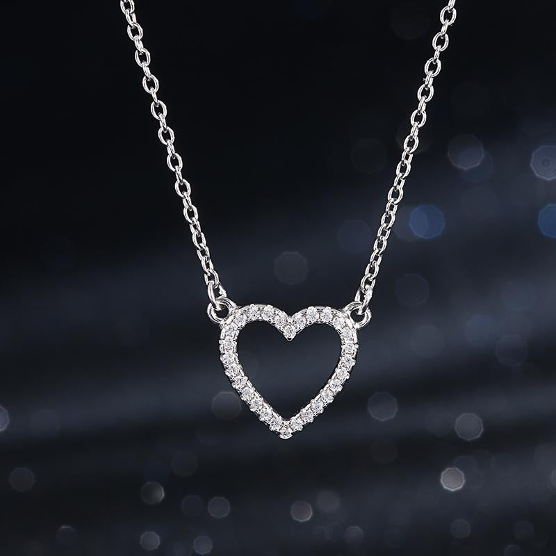 YX1273 925 Sterling Silver Heart Charm Pendant Necklace