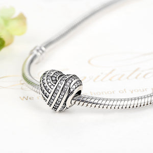 PY1209 925 Sterling Silver Heart Beads