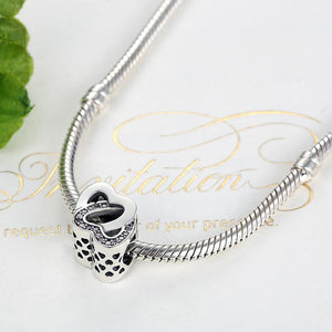 PY1182 925 Sterling Silver Heart Connected 925 Silver Charm