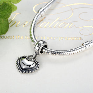 PY1153 925 Sterling Silver Heart Pendant Beads