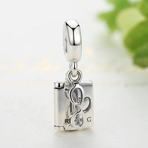 PY1338 925 Sterling Silver "I Love Reading" Book Charm