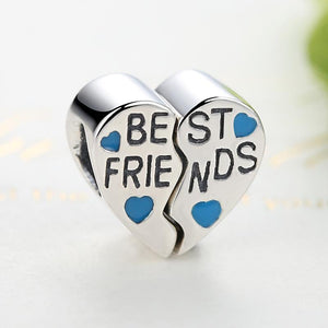 PY1331 S925 For My "Best Friend" Heart Charm