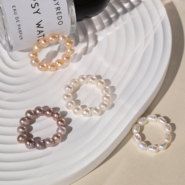 FJ0797 Freshwater Pearl Elasticity Adjustable Ring