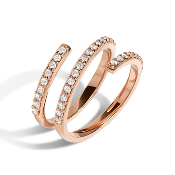 FJ0064 925 Sterling Silver Zircon Wrap Ring