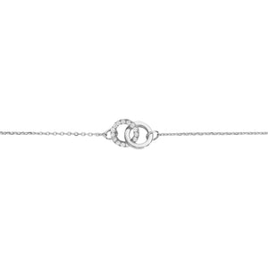 FS0304 925 Sterling Silver Cubic Zirconia Interlock Bracelet