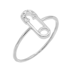 FJ0169 925 Sterling Silver Safety Pin Ring