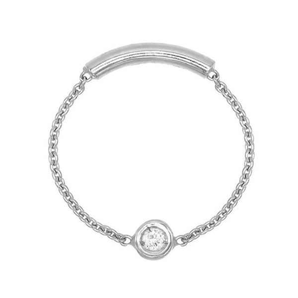 FJ0163 925 Sterling Silver Zircon Chain Ring