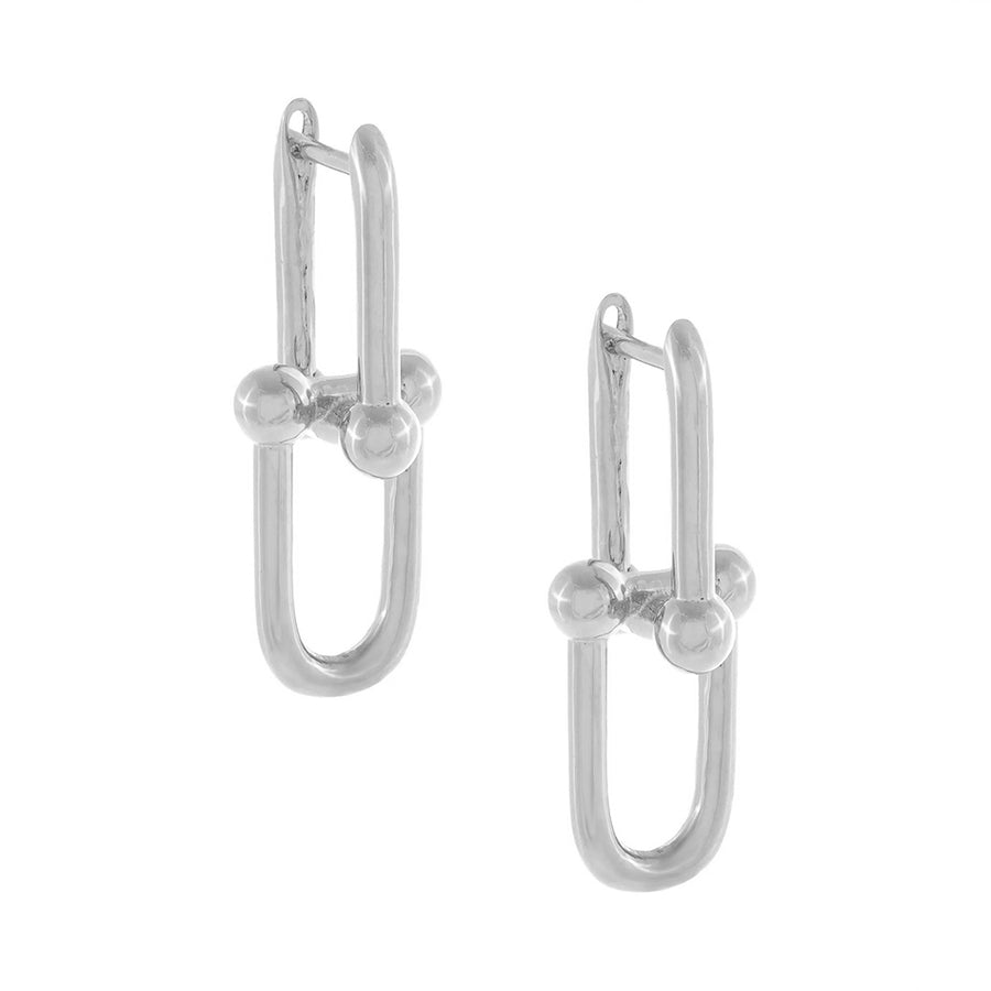 FE0595 925 Sterling Silver Chain Hoop Earrings